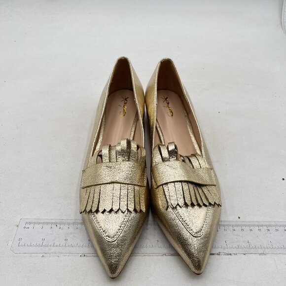 Amazon.com | XYD Women Vintage Fringe Dress Flats Pointy  XYD Gold Vintage Fringe Dress Pointy Toe Slip Ons Driver Chunky Low Heel Shoes